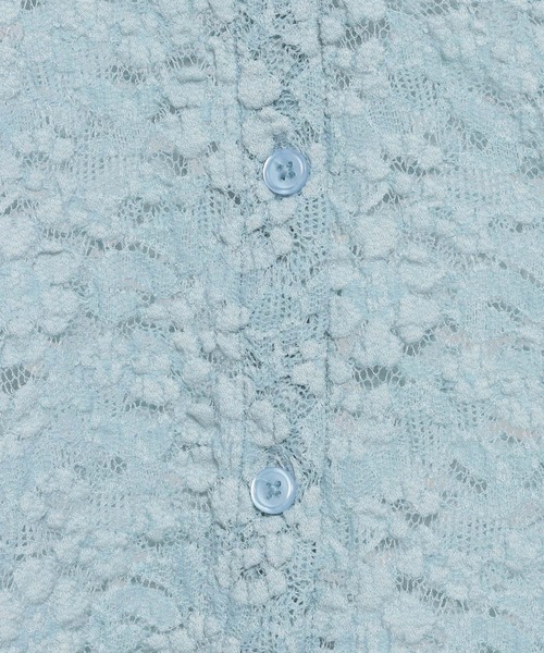 mysty woman（ミスティウーマン）の「【WEB限定】透かしフラワーポロカーディガン　667611（Tシャツ/カットソー・レディース・サックスブルー/ブラック/アイボリー・FREE）」の18枚目の写真