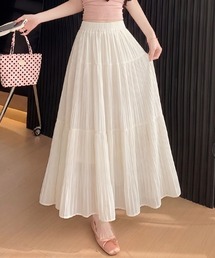 プリーツティアードロングスカート