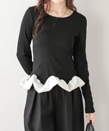 バルーンフリルヘムトップス