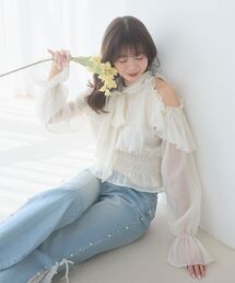 MAJESTIC LEGON | アメスリフリルリボンブラウス(シャツ/ブラウス)