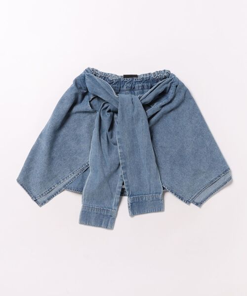 algy（アルジー）の「シャツ巻き風デニムキュロット（デニムパンツ・キッズ・ブラック/サックスブルー・150/160/130/140）」の2枚目の写真