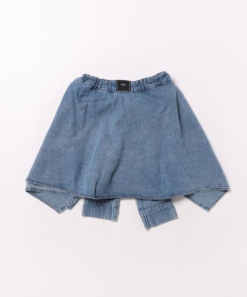 algy（アルジー）の「シャツ巻き風デニムキュロット（デニムパンツ・キッズ・ブラック/サックスブルー・150/160/130/140）」の3枚目の写真