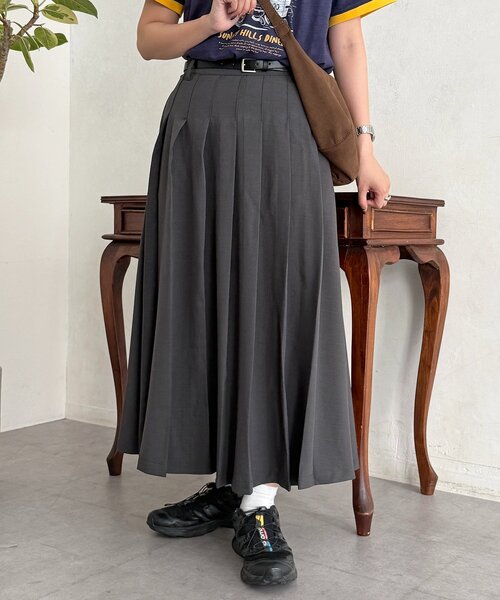 CPCM（シーピーシーエム）の「ベルト付きプリーツスカート（スカート・レディース・ブラック/ベージュ/グレー・FREE）」の9枚目の写真