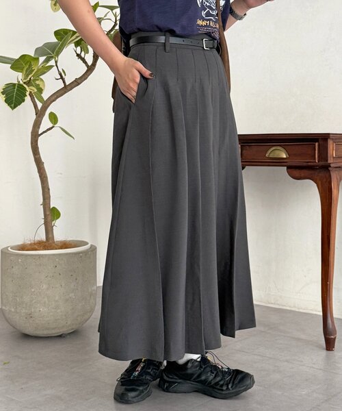 CPCM（シーピーシーエム）の「ベルト付きプリーツスカート（スカート・レディース・ブラック/ベージュ/グレー・FREE）」の12枚目の写真