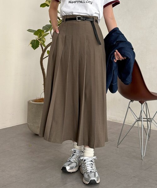 CPCM（シーピーシーエム）の「ベルト付きプリーツスカート（スカート・レディース・ブラック/ベージュ/グレー・FREE）」の17枚目の写真