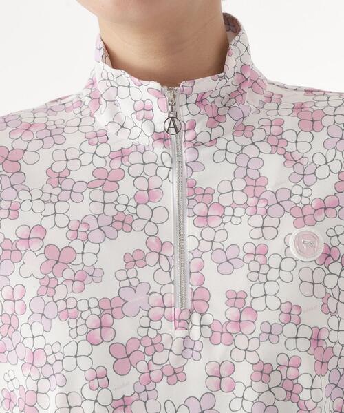 adabat(アダバット)の「吸水速乾/エコ UVクローバープリントハーフジッププルオーバー(Tシャツ/カットソー・レディース・ピンク系1/サックスブルー系/グレー系・42/40/38/36)」の9枚目の写真