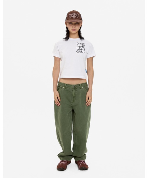 YESEYESEE（イエスアイシー）の「C-Logo kids Tee（Tシャツ/カットソー・レディース・ブラック/ホワイト/ライトオリーブ・S/M/L）」の8枚目の写真