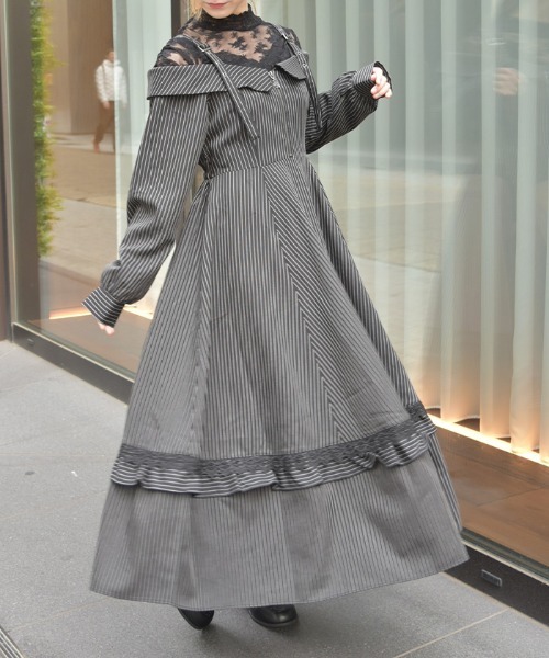 axes femme（アクシーズファム）の「オフショル風ワンピース（ワンピース・レディース・ネイビー/ミント/ブラック・FREE）」の2枚目の写真