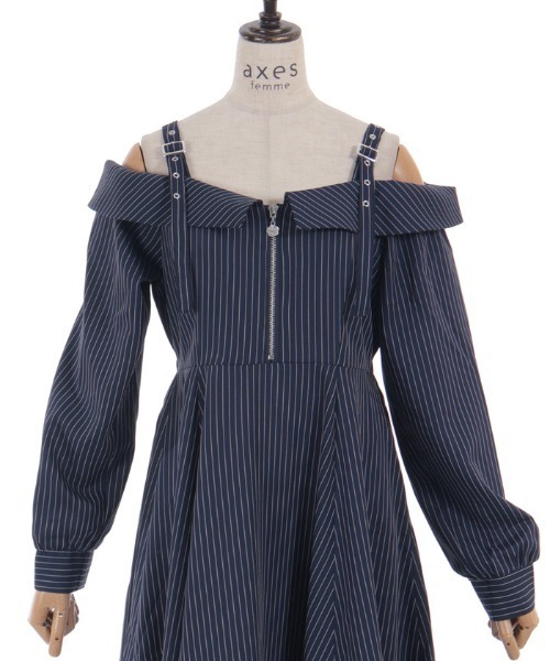 axes femme（アクシーズファム）の「オフショル風ワンピース（ワンピース・レディース・ネイビー/ミント/ブラック・FREE）」の17枚目の写真