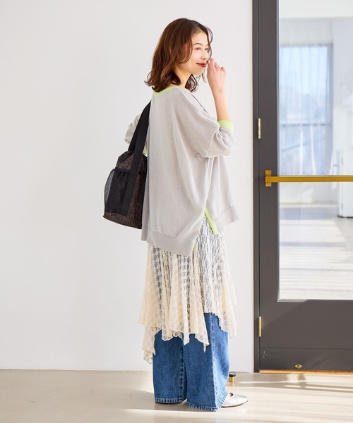 studio CLIP（スタディオクリップ）の「12ゲージ配色ワイドニットプルオーバー（ニット/セーター・レディース・チャコール/アイボリー/ライトグレー・FREE）」の13枚目の写真