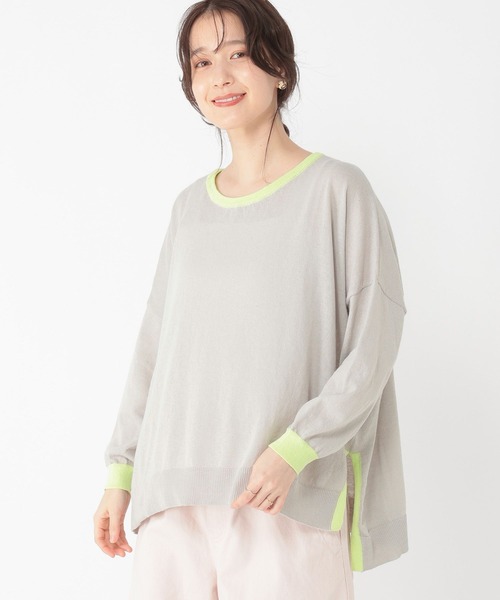 studio CLIP（スタディオクリップ）の「12ゲージ配色ワイドニットプルオーバー（ニット/セーター・レディース・チャコール/アイボリー/ライトグレー・FREE）」の15枚目の写真