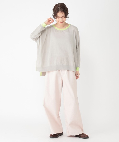 studio CLIP（スタディオクリップ）の「12ゲージ配色ワイドニットプルオーバー（ニット/セーター・レディース・チャコール/アイボリー/ライトグレー・FREE）」の18枚目の写真