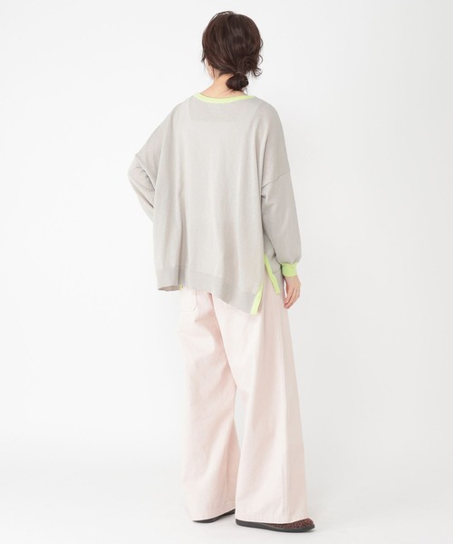 studio CLIP（スタディオクリップ）の「12ゲージ配色ワイドニットプルオーバー（ニット/セーター・レディース・チャコール/アイボリー/ライトグレー・FREE）」の19枚目の写真