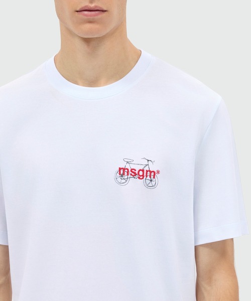 MSGM（エムエスジーエム）の「【NEW】MSGM BIKE LIFE 刺繍ロゴ Tシャツ（Tシャツ/カットソー・メンズ・ホワイト・L/XL/M/S）」の4枚目の写真