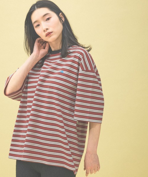 Kappa(カッパ)の「≪Kappa×and ST ウェルネスクラブ≫ボーダーTシャツ(Tシャツ/カットソー・レディース・オレンジ/イエロー/ブルー・LARGE/MEDIUM/SMALL)」の6枚目の写真