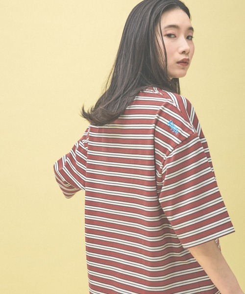 Kappa(カッパ)の「≪Kappa×and ST ウェルネスクラブ≫ボーダーTシャツ(Tシャツ/カットソー・レディース・オレンジ/イエロー/ブルー・LARGE/MEDIUM/SMALL)」の7枚目の写真