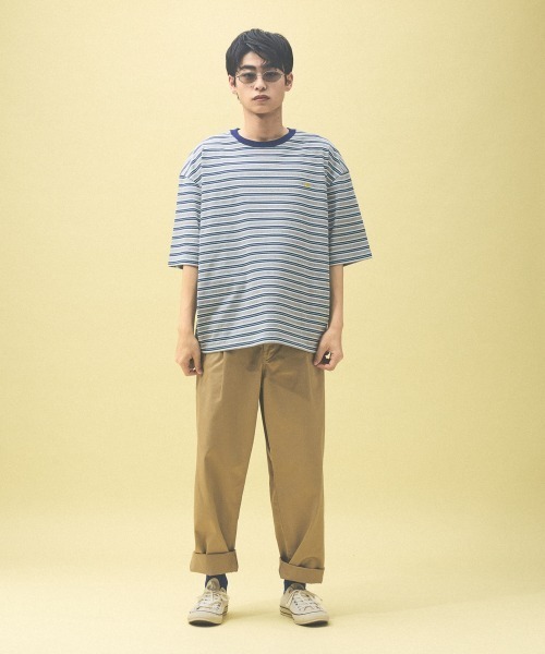 Kappa(カッパ)の「≪Kappa×and ST ウェルネスクラブ≫ボーダーTシャツ(Tシャツ/カットソー・レディース・オレンジ/イエロー/ブルー・LARGE/MEDIUM/SMALL)」の11枚目の写真