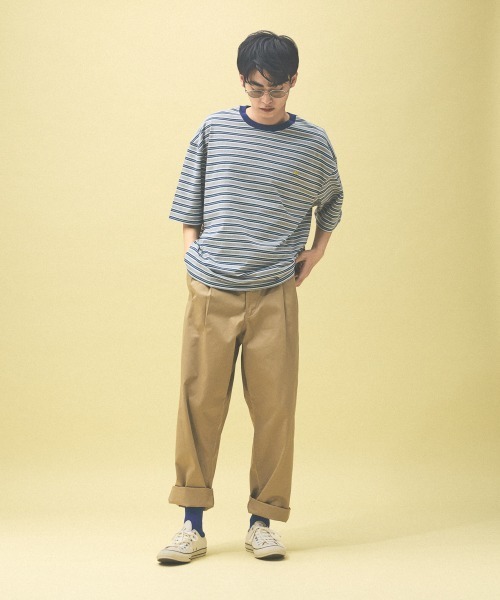 Kappa(カッパ)の「≪Kappa×and ST ウェルネスクラブ≫ボーダーTシャツ(Tシャツ/カットソー・レディース・オレンジ/イエロー/ブルー・LARGE/MEDIUM/SMALL)」の12枚目の写真