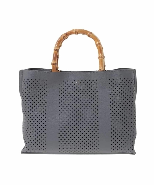 MK MICHEL KLEIN（エムケーミッシェルクラン）の「[2WAY]バンブーハンドルパンチングバッグ（ハンドバッグ・レディース・グレー/ライトグリーン/ベージュ・00）」の12枚目の写真