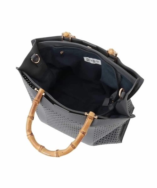 MK MICHEL KLEIN（エムケーミッシェルクラン）の「[2WAY]バンブーハンドルパンチングバッグ（ハンドバッグ・レディース・グレー/ライトグリーン/ベージュ・00）」の19枚目の写真