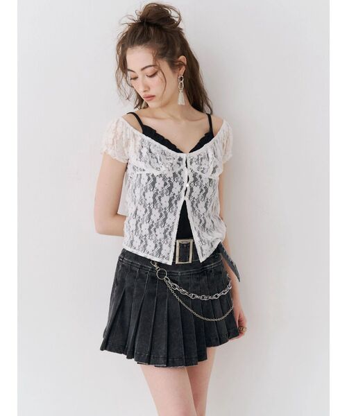 EVRIS(エヴリス)の「ワイドベルトチェーンミニスカート(スカート・レディース・ピンク/ベージュ/ブラック・SMALL/MEDIUM)」の5枚目の写真