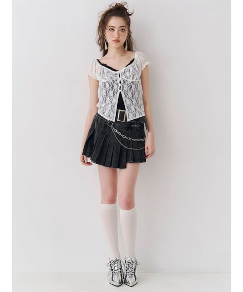 EVRIS(エヴリス)の「ワイドベルトチェーンミニスカート(スカート・レディース・ピンク/ベージュ/ブラック・SMALL/MEDIUM)」の9枚目の写真
