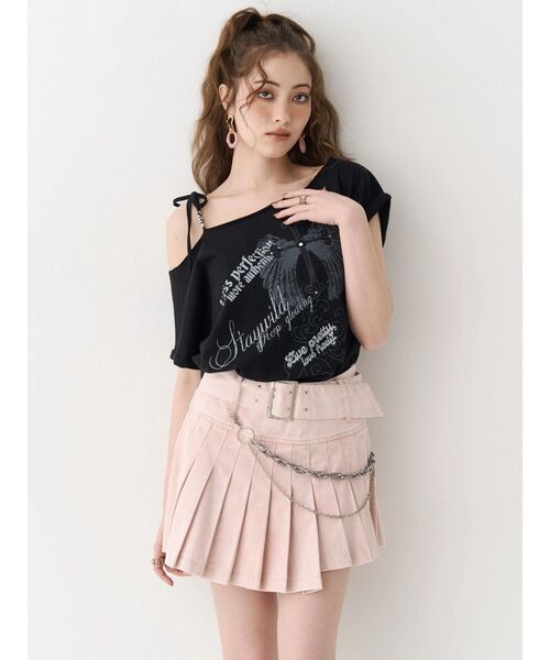 EVRIS(エヴリス)の「ワイドベルトチェーンミニスカート(スカート・レディース・ピンク/ベージュ/ブラック・SMALL/MEDIUM)」の11枚目の写真