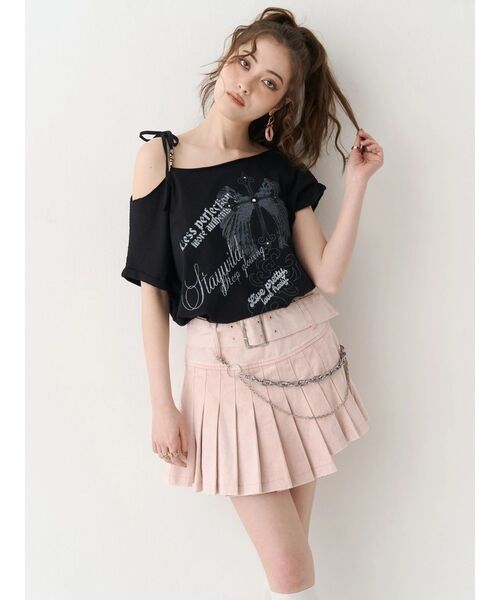 EVRIS(エヴリス)の「ワイドベルトチェーンミニスカート(スカート・レディース・ピンク/ベージュ/ブラック・SMALL/MEDIUM)」の12枚目の写真