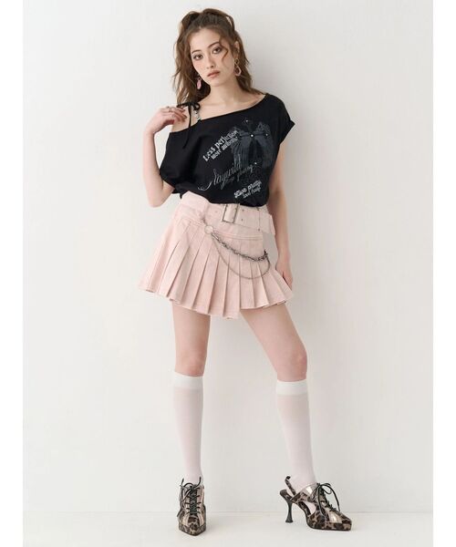 EVRIS(エヴリス)の「ワイドベルトチェーンミニスカート(スカート・レディース・ピンク/ベージュ/ブラック・SMALL/MEDIUM)」の21枚目の写真