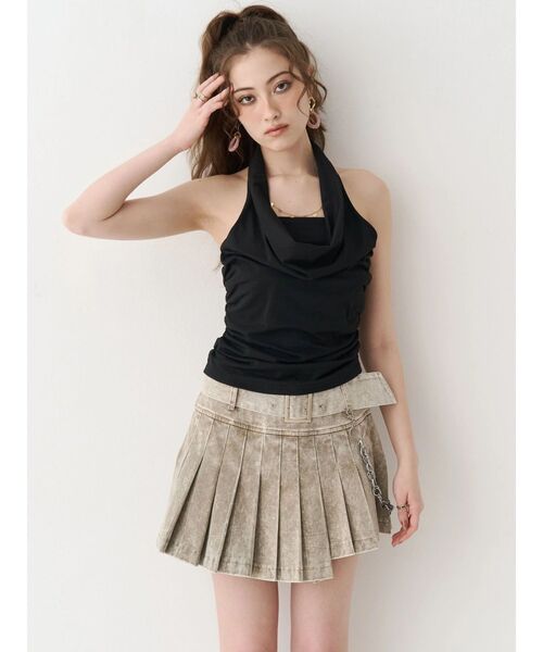 EVRIS(エヴリス)の「ワイドベルトチェーンミニスカート(スカート・レディース・ピンク/ベージュ/ブラック・SMALL/MEDIUM)」の22枚目の写真