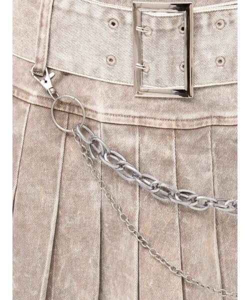 EVRIS(エヴリス)の「ワイドベルトチェーンミニスカート(スカート・レディース・ピンク/ベージュ/ブラック・SMALL/MEDIUM)」の15枚目の写真