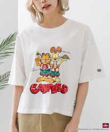 【DISCUS/ディスカス】【選べる丈感・ガーフィールド】DISCUS×GARFIELD コラボTシャツ クロップド短丈・ルーズシルエット