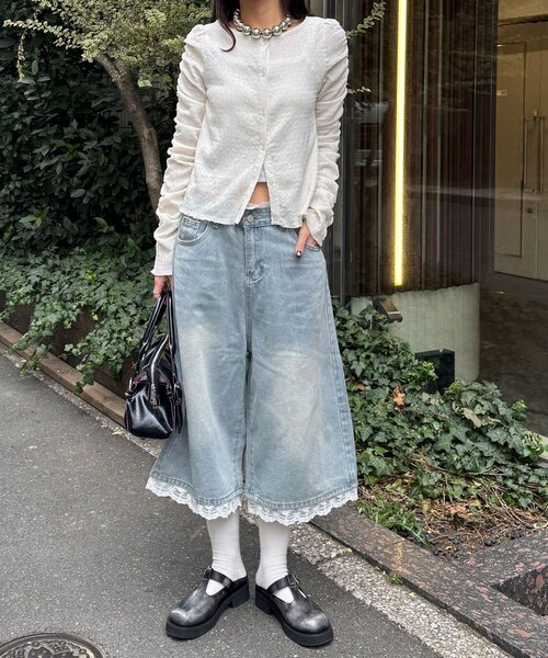 CIAOPANIC(チャオパニック)の「【neutral by ciaopanic】シャーリングカットソー(シャツ/ブラウス・レディース・オフホワイト/ブルー系その他/ピンク・FREE)」の10枚目の写真