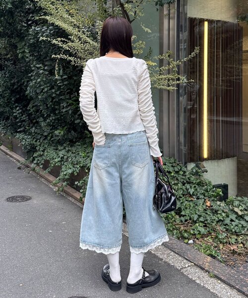 CIAOPANIC(チャオパニック)の「【neutral by ciaopanic】シャーリングカットソー(シャツ/ブラウス・レディース・オフホワイト/ブルー系その他/ピンク・FREE)」の11枚目の写真