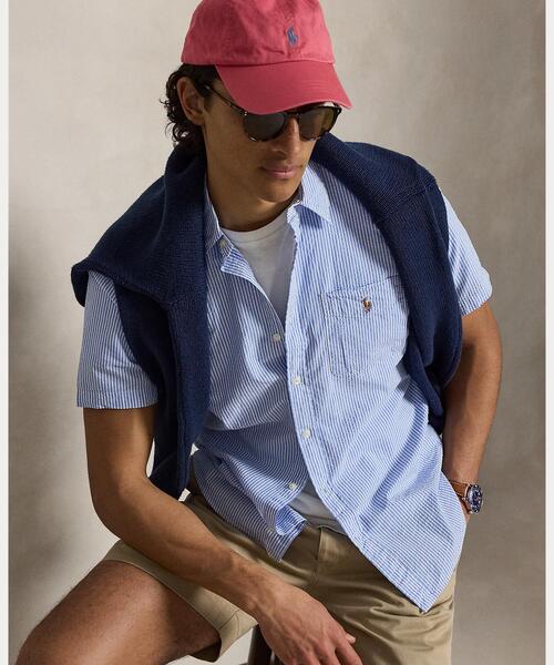 POLO RALPH LAUREN（ポロ ラルフ ローレン）の「RL プレップスター クラシック フィット シアサッカー シャツ（シャツ/ブラウス・メンズ・ブルー・L/S/M/XXL/XS/XL）」の3枚目の写真