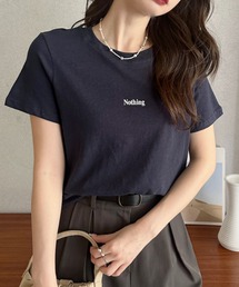 【Eclat one】英字 プリント 半袖 カットソー