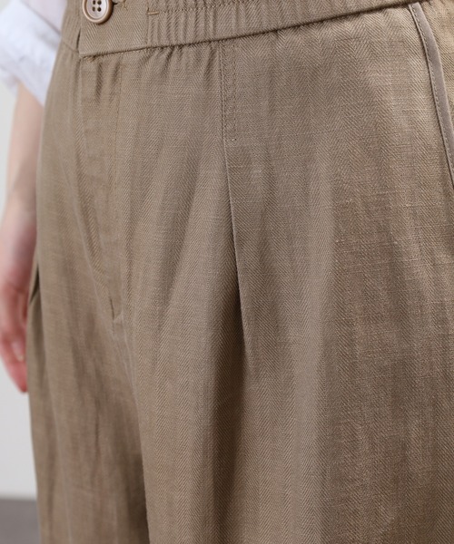EGLANTINE(エグランティーヌ)の「EGLANTINE 麻混リラックスワイドパンツ(その他パンツ・レディース・オフホワイト/ブラウン/ブラック・40)」の9枚目の写真