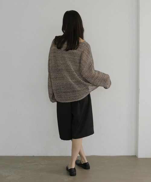hellam(へラム)の「キャミ付きメッシュニットトップス(ニット/セーター・レディース・ブラック/ブラウン/ホワイト・FREE)」の21枚目の写真