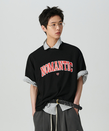 ノーマンティックユニバーシティロゴ半袖Tシャツブラック