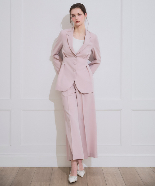 ROYAL PARTY（ロイヤルパーティー）の「ラインストーンタックワイドパンツ（その他パンツ・レディース・グレー/ブラック/ピンク・FREE）」の4枚目の写真