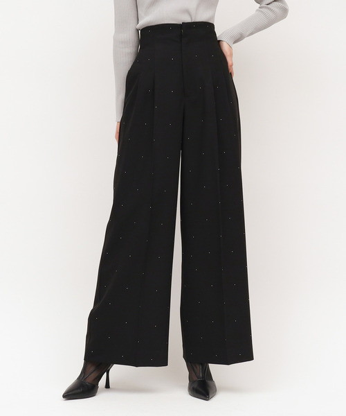 ROYAL PARTY（ロイヤルパーティー）の「ラインストーンタックワイドパンツ（その他パンツ・レディース・グレー/ブラック/ピンク・FREE）」の19枚目の写真