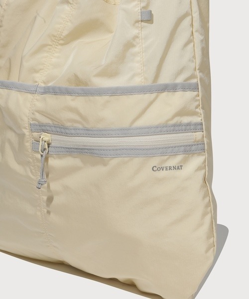 COVERNAT(カバーナット)の「LIGHT NYLON ECO BAG(エコバッグ/サブバッグ・メンズ・アイボリー/ブラック・FREE)」の7枚目の写真