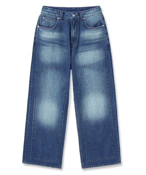 NOUN(ノウン)の「patched denim pants (mid blue)(デニムパンツ・メンズ・その他・0/2)」の1枚目の写真