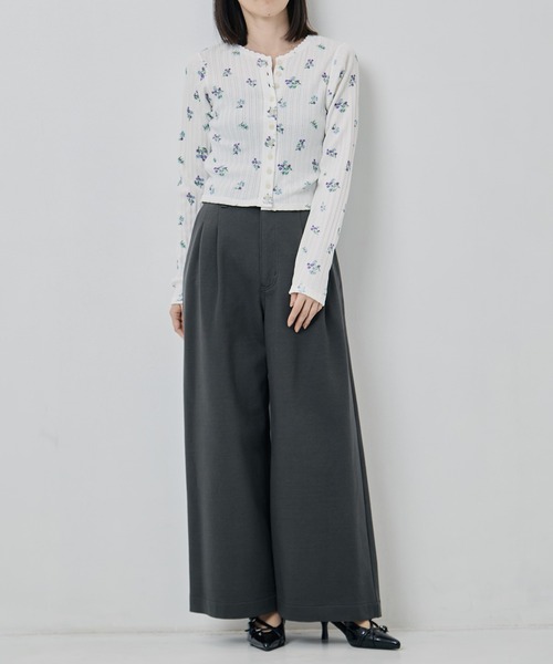 JANE SMITH / JOHN SMITH（ジェーンスミスジョンスミス）の「[JANE SMITH/ジェーン・スミス]COTTON EYELET RIB FLOWER CARDIGAN（カーディガン/ボレロ・レディース・ホワイト・38）」の4枚目の写真