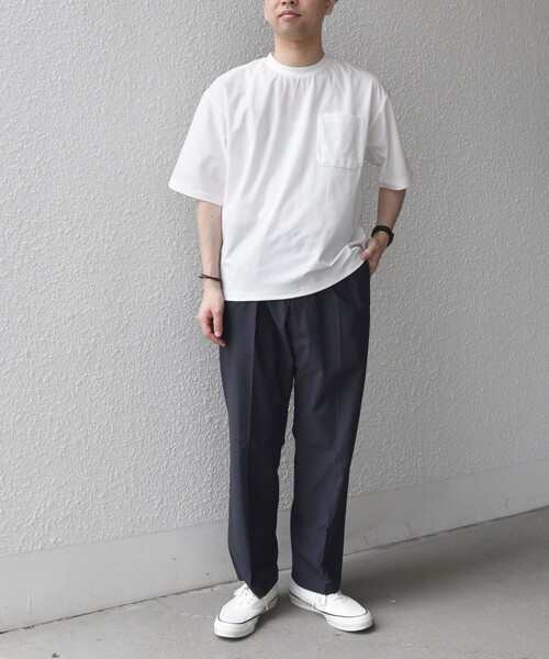 SHIPS any(シップス エニィ)の「SHIPS any: SOLOTEX(R) バックピケ リラックス ポケット付き ショートリーブ Tシャツ 26SS◇(Tシャツ/カットソー・メンズ・ホワイト/ブラック/チャコールグレー・MEDIUM/X-LARGE/LARGE)」の4枚目の写真