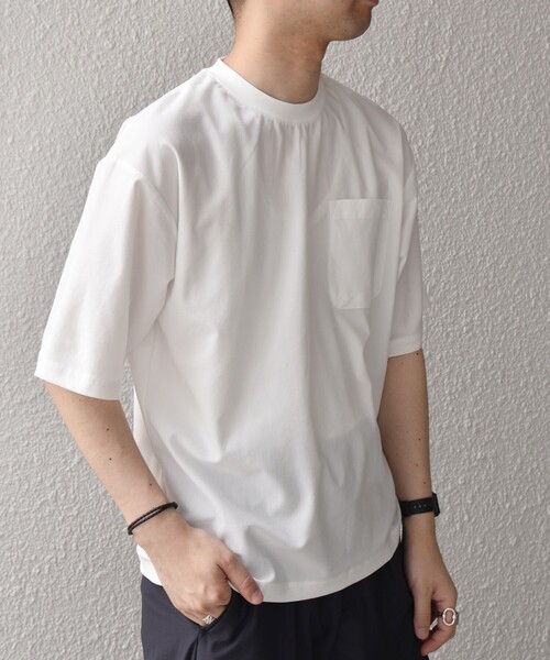SHIPS any(シップス エニィ)の「SHIPS any: SOLOTEX(R) バックピケ リラックス ポケット付き ショートリーブ Tシャツ 26SS◇(Tシャツ/カットソー・メンズ・ホワイト/ブラック/チャコールグレー・MEDIUM/X-LARGE/LARGE)」の6枚目の写真
