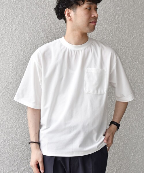 SHIPS any(シップス エニィ)の「SHIPS any: SOLOTEX(R) バックピケ リラックス ポケット付き ショートリーブ Tシャツ 26SS◇(Tシャツ/カットソー・メンズ・ホワイト/ブラック/チャコールグレー・MEDIUM/X-LARGE/LARGE)」の7枚目の写真