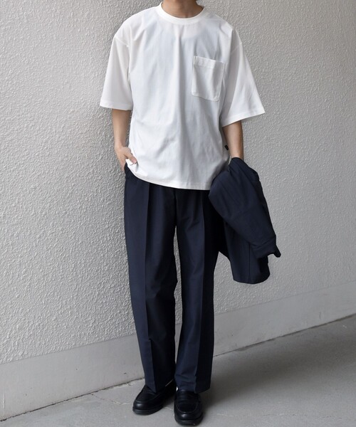 SHIPS any(シップス エニィ)の「SHIPS any: SOLOTEX(R) バックピケ リラックス ポケット付き ショートリーブ Tシャツ 26SS◇(Tシャツ/カットソー・メンズ・ホワイト/ブラック/チャコールグレー・MEDIUM/X-LARGE/LARGE)」の8枚目の写真