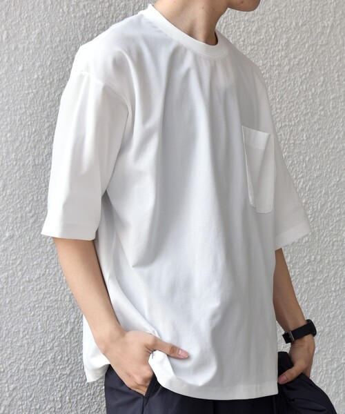 SHIPS any(シップス エニィ)の「SHIPS any: SOLOTEX(R) バックピケ リラックス ポケット付き ショートリーブ Tシャツ 26SS◇(Tシャツ/カットソー・メンズ・ホワイト/ブラック/チャコールグレー・MEDIUM/X-LARGE/LARGE)」の13枚目の写真