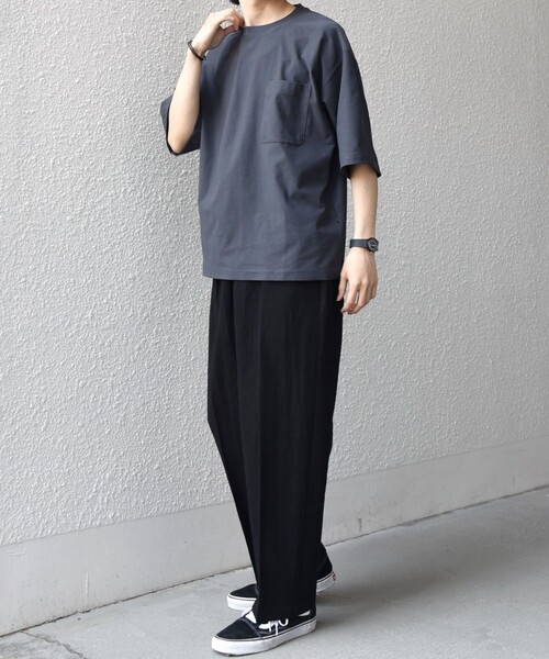 SHIPS any(シップス エニィ)の「SHIPS any: SOLOTEX(R) バックピケ リラックス ポケット付き ショートリーブ Tシャツ 26SS◇(Tシャツ/カットソー・メンズ・ホワイト/ブラック/チャコールグレー・MEDIUM/X-LARGE/LARGE)」の18枚目の写真